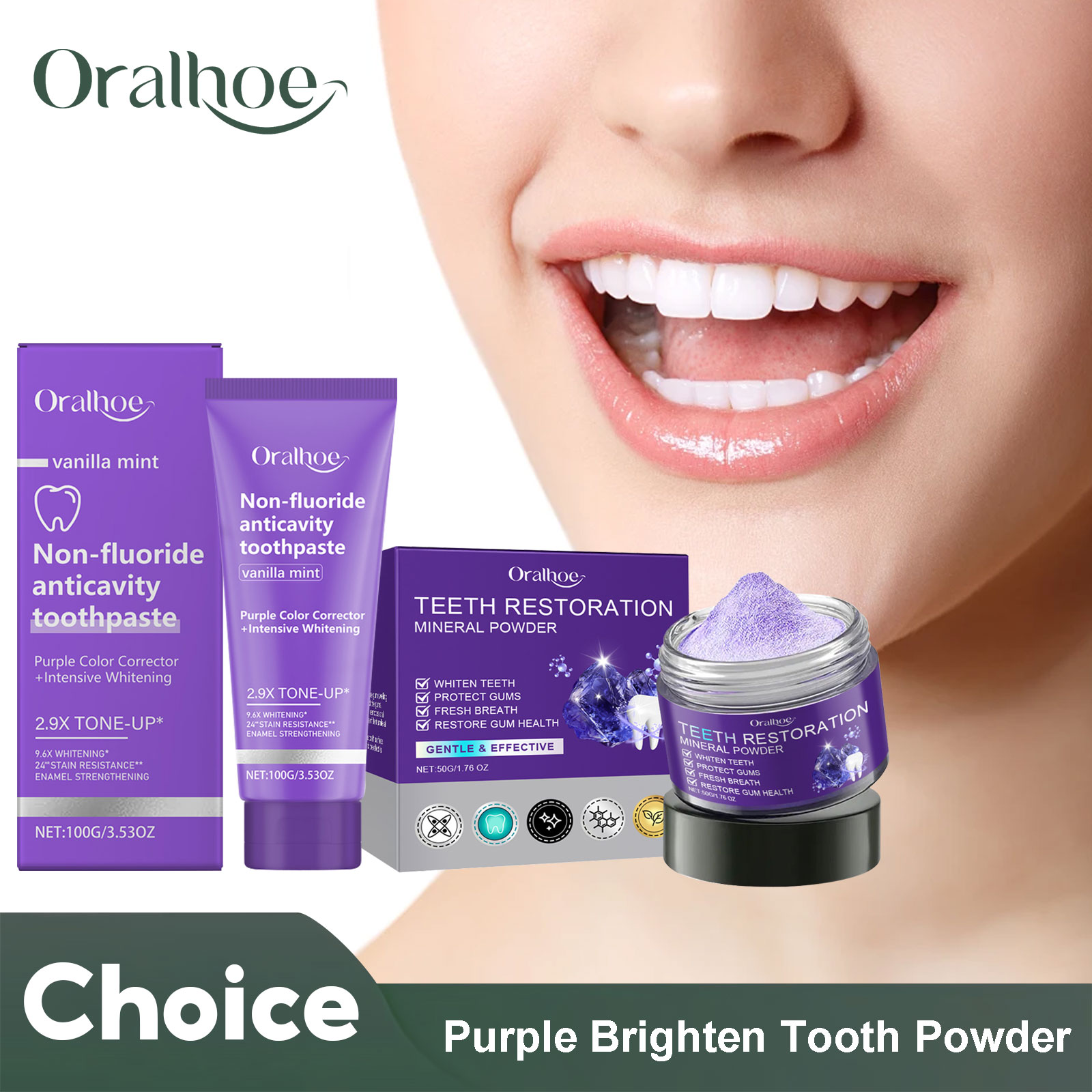 Teeth Whitening From Home - Teeth Restoration Mineral Powder Teeth Whitening