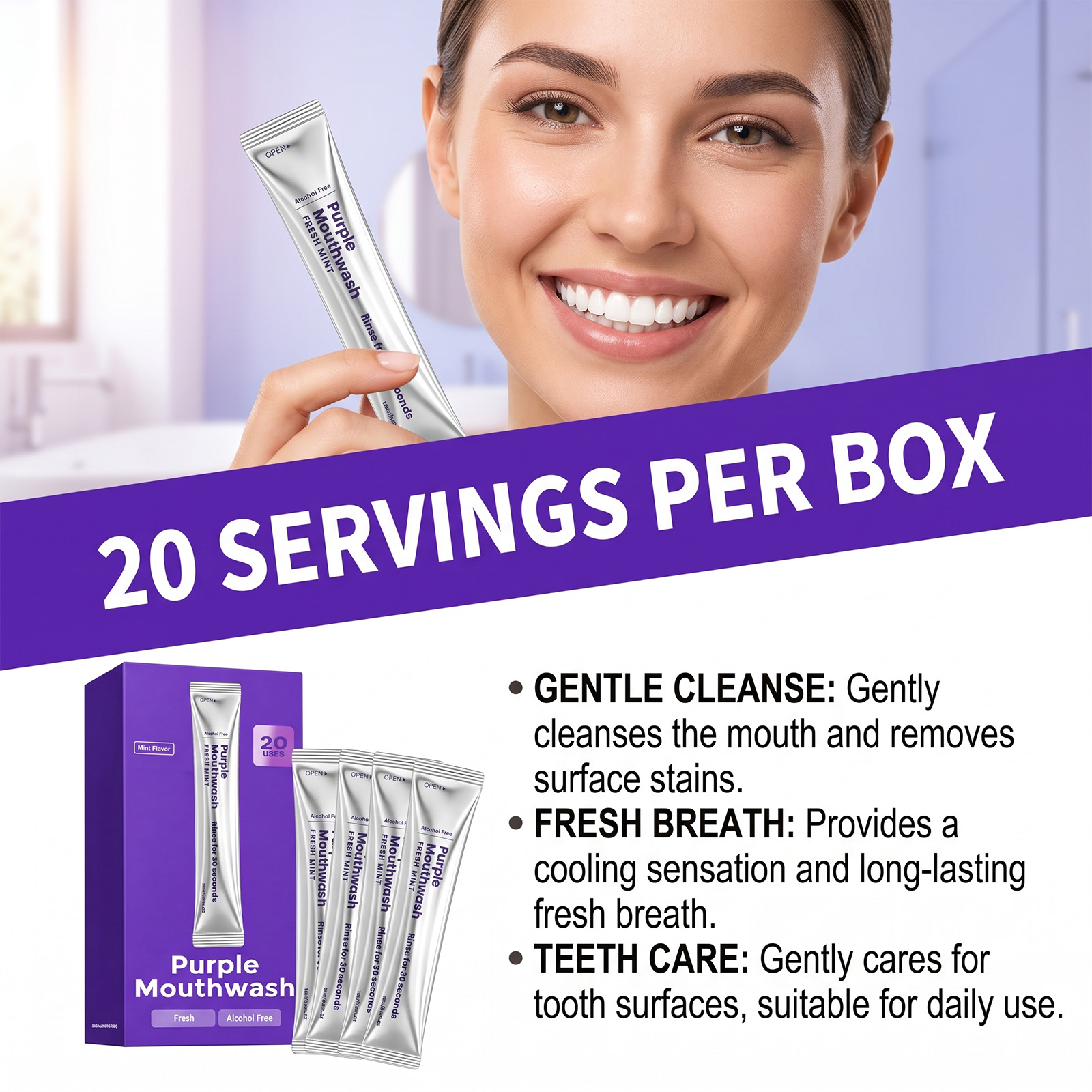 20 Pack Instant Whitening Mout - Teeth Whitening Gum recension och pris