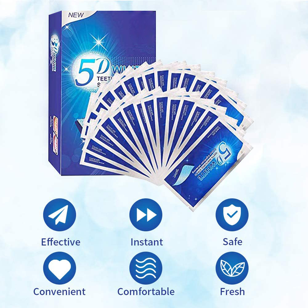 5D White Teeth Whitening Strip - Teeth Whitening Gels Used By Dentists recension och pris