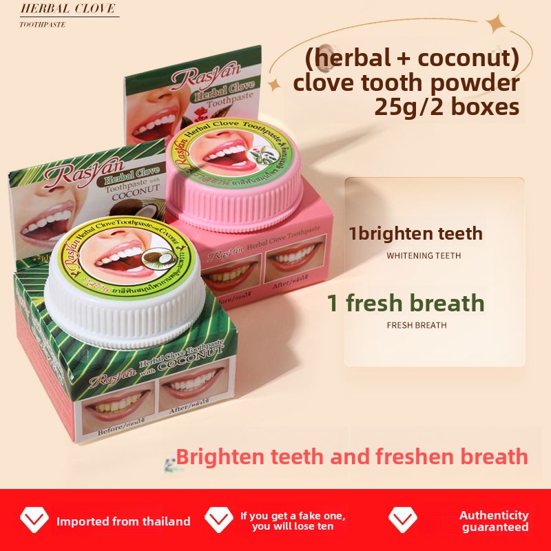 Thai Clove/coconut Tooth Powde - Teeth Whitening From Home recension och pris